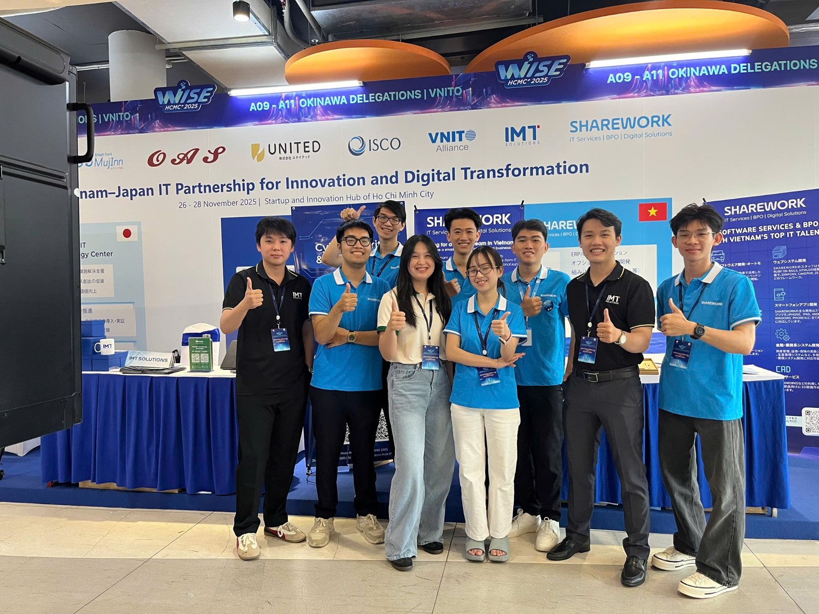 Exhibition team at booth
